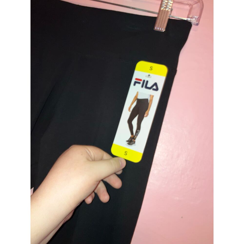 NWT Fila Black Graphic Athletic Full Length High Rise Leggings Size Small - Picture 3 of 6